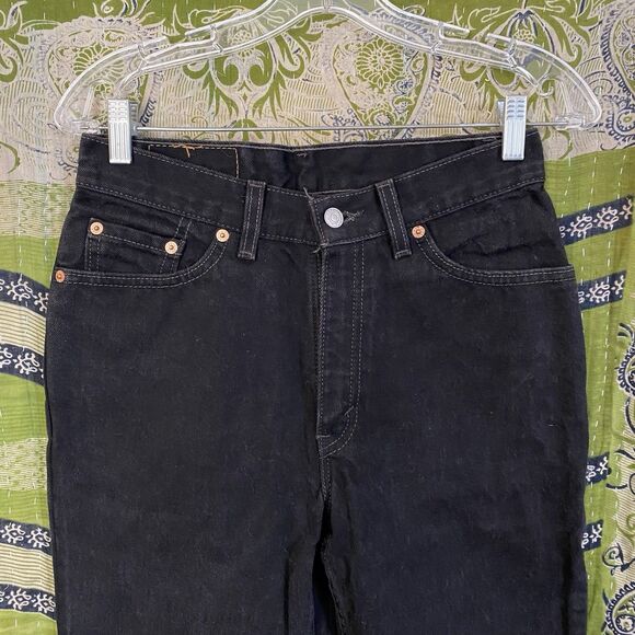 Vintage 1999 Black Denim Levis 512 Jeans Size 9 JR - Picture 5 of 16